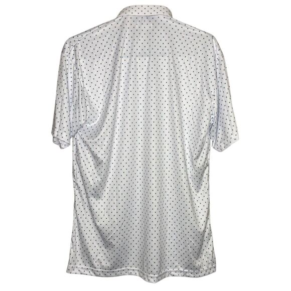 Collars & Co Polo Shirt Mens L White Blue 5 Diamond Golf Preppy Dress Collar NEW - Picture 4 of 7